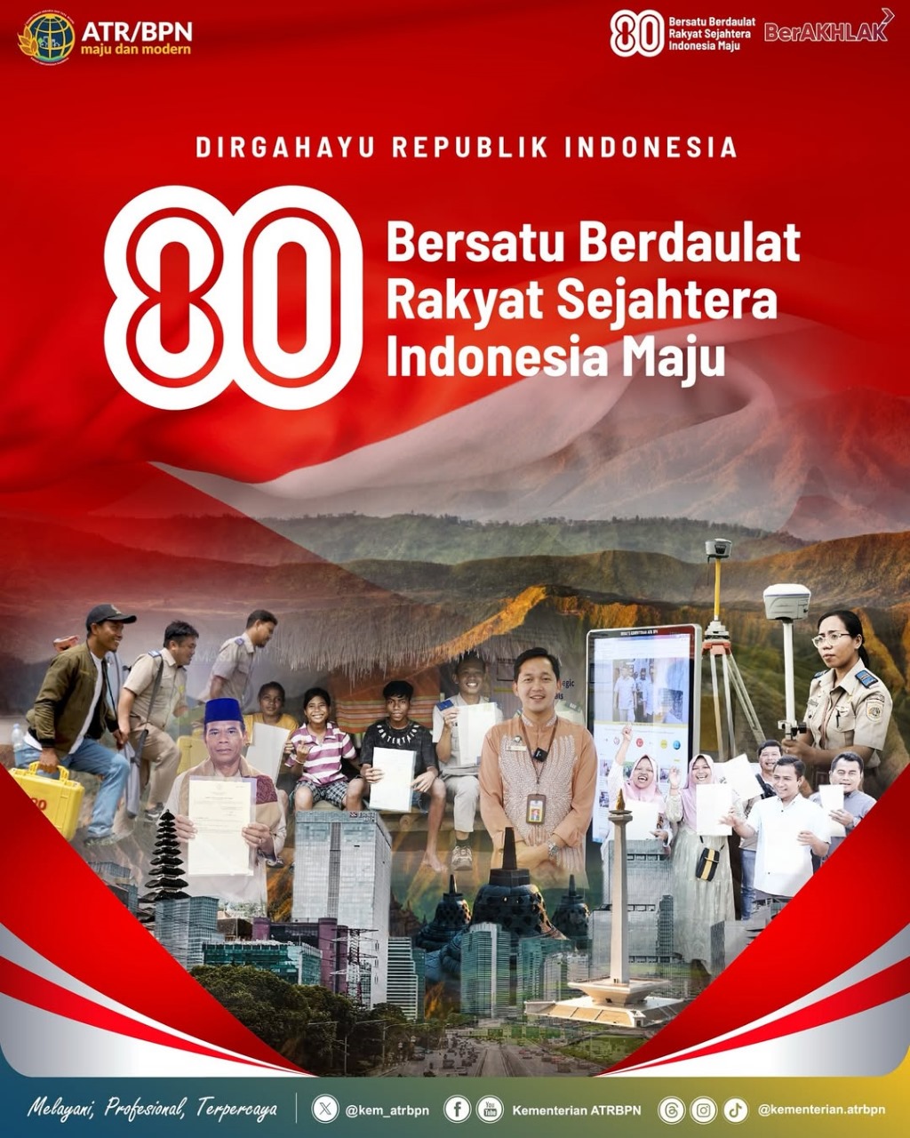 Segenap jajaran Kementerian ATR/BPN mengucapkan Dirgahayu Republik Indonesia