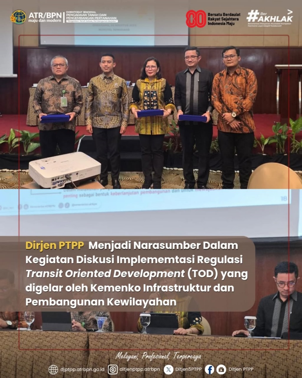 Dirjen PTPP Kementerian ATR/BPN menjadi narasumber pada Diskusi Panel Regulasi dan Tantangan Implementasi Transit Oriented Development (TOD)