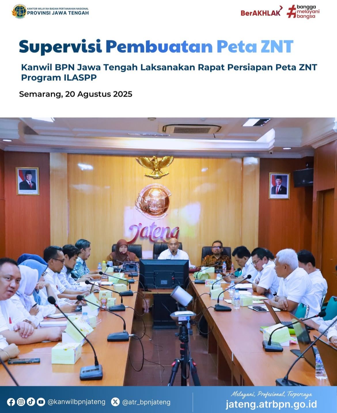 Kanwil BPN Jawa Tengah Laksanakan Rapat Persiapan Peta ZNT program ILASPP Supervisi Pembuatan Peta ZNT