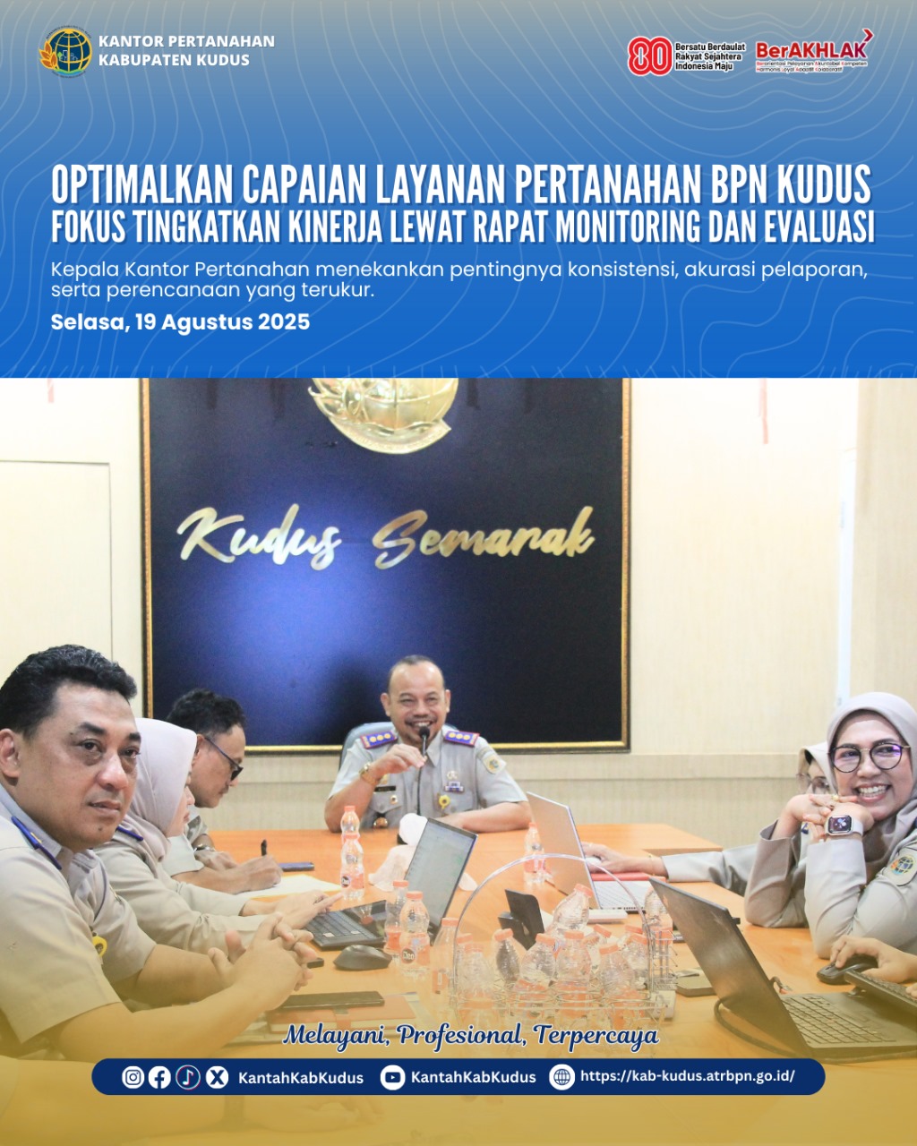 Optimalkan capaian Layanan Pertanahan bpn kudus Fokus Tingkatkan Kinerja Lewat Rapat Monitoring dan Evaluasi