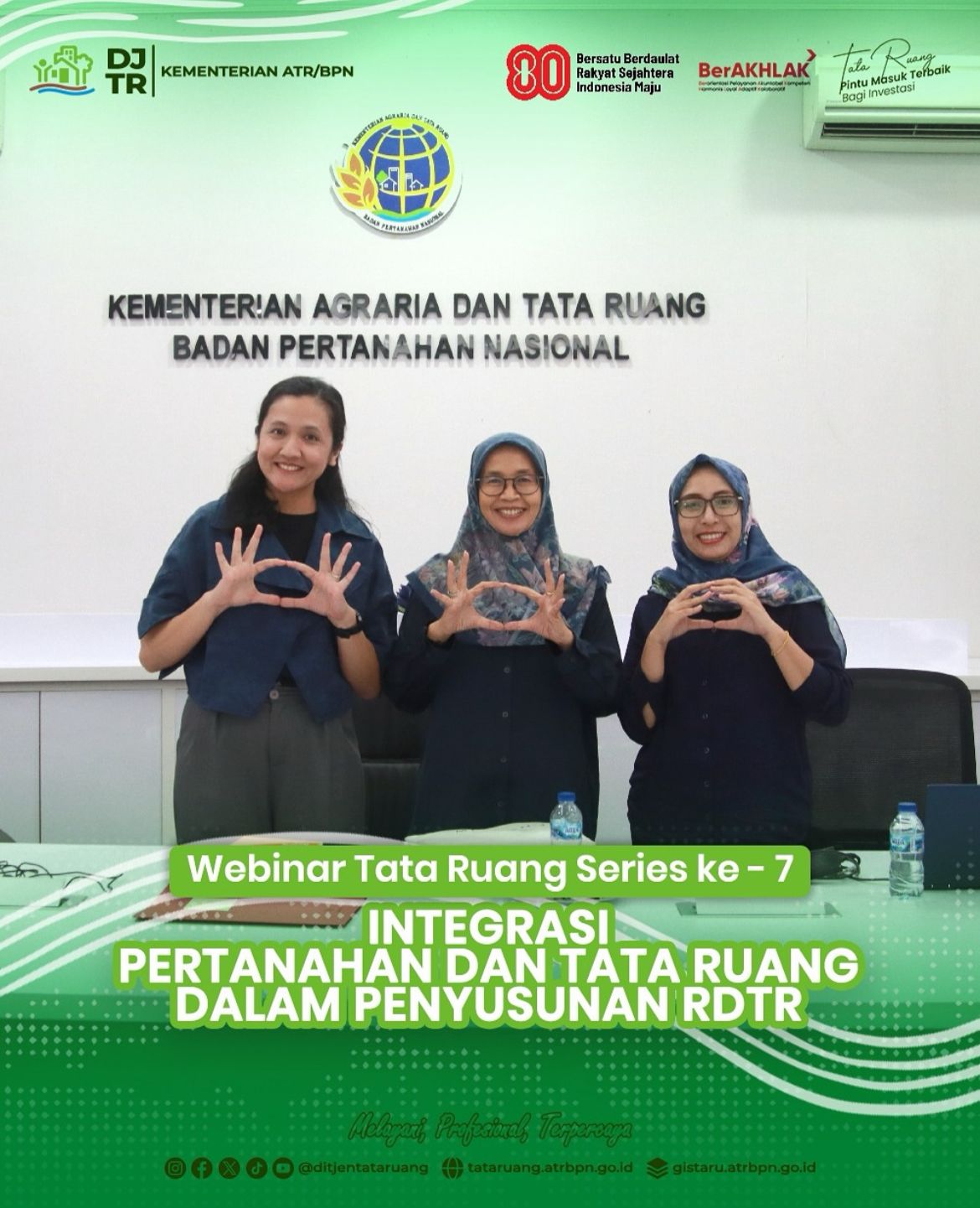 Direktorat Jenderal Tata Ruang bersama BPSDM Kementerian ATR/BPN mengadakan Webinar Nasional bertema “Integrasi Pertanahan dan Tata Ruang dalam Penyusunan RDTR”