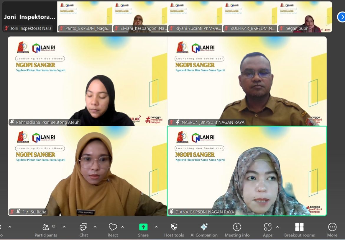 Sekda Nagan Raya Luncurkan Program NgoPi SaNger untuk Tingkatkan Kompetensi ASN
