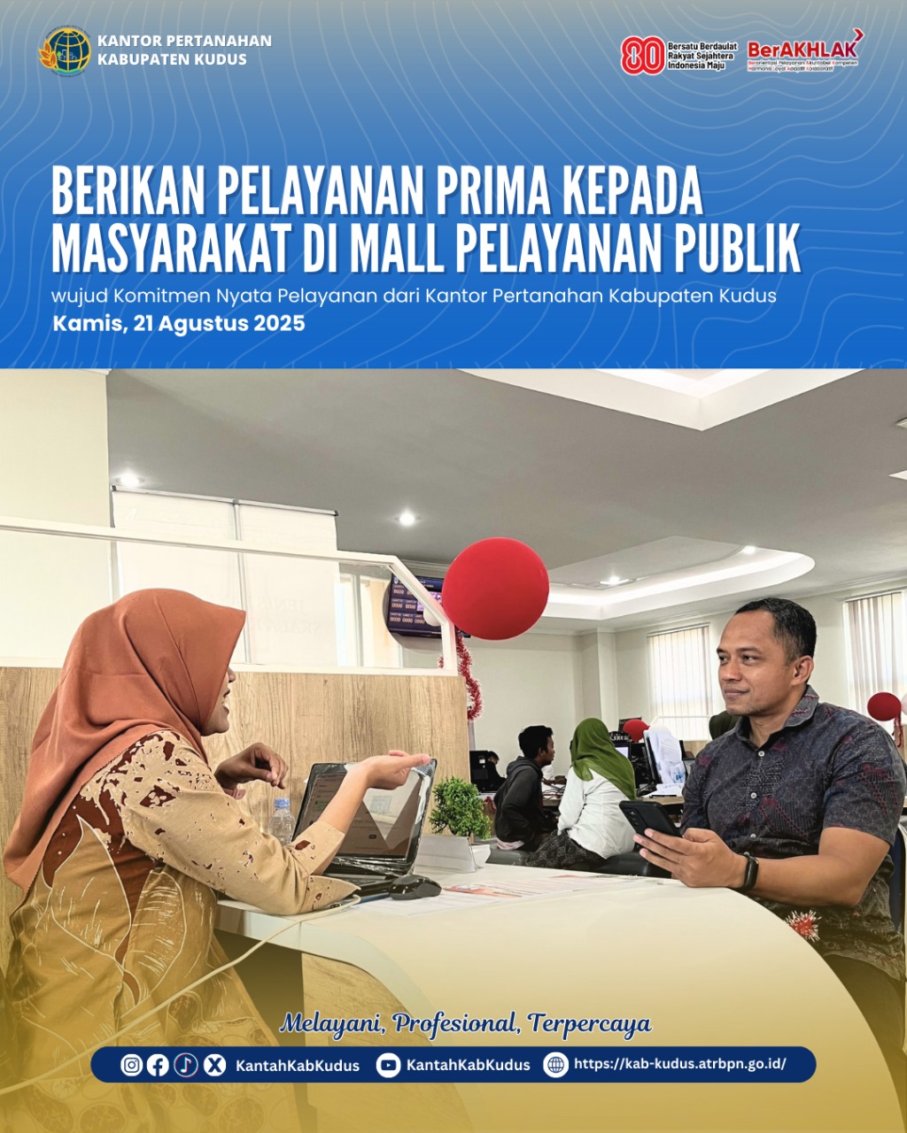Pelayanan Pertanahan Hadir di Mall Pelayanan Publik dengan Petugas yang professional