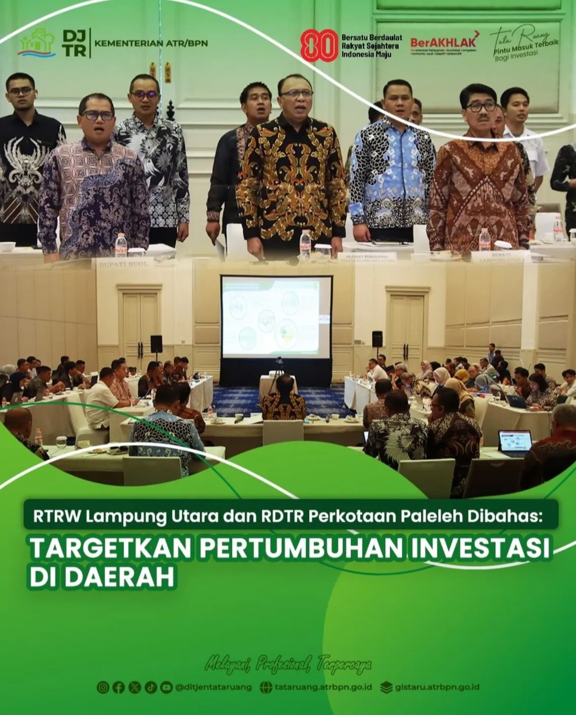 RTRW Lampung Utara dan RDTR Perkotaan Paleleh dibahas, Targetkan Pertumbuhan Investasi di Daerah
