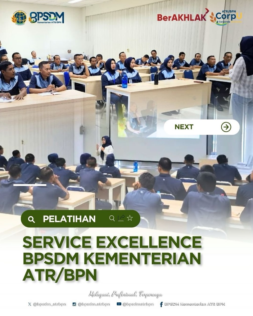 BPSDM ATR/BPN Selenggarakan Pelatihan Service Excellence bagi Cleaning Service
