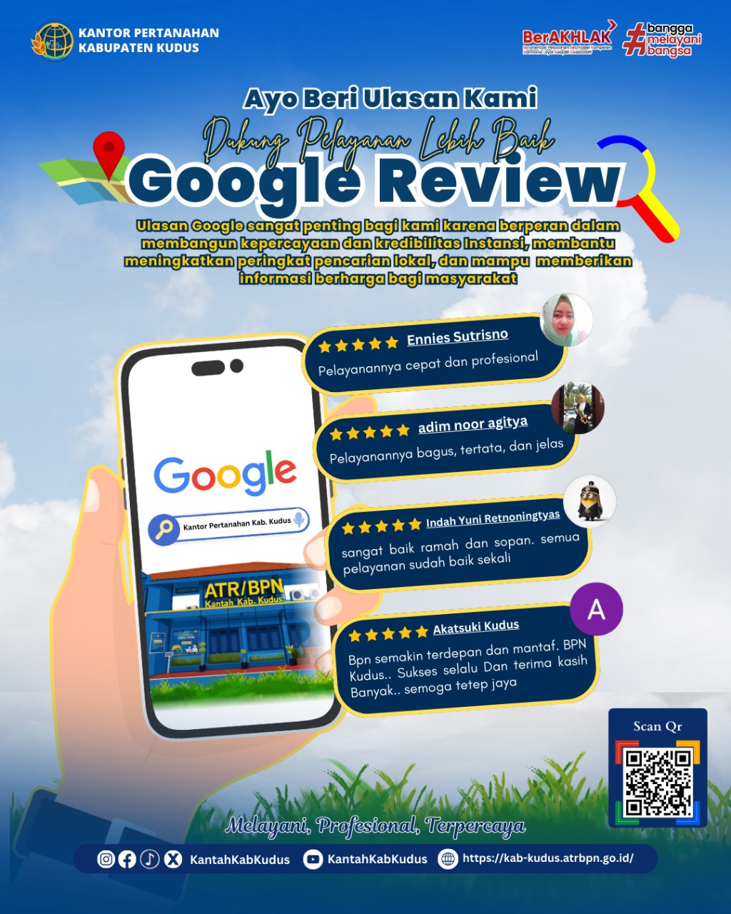 Ayo Beri Ulasan di Google Review, Dukung Peningkatan Kualitas Layanan di Kantor Pertanahan Kabupaten Kudus