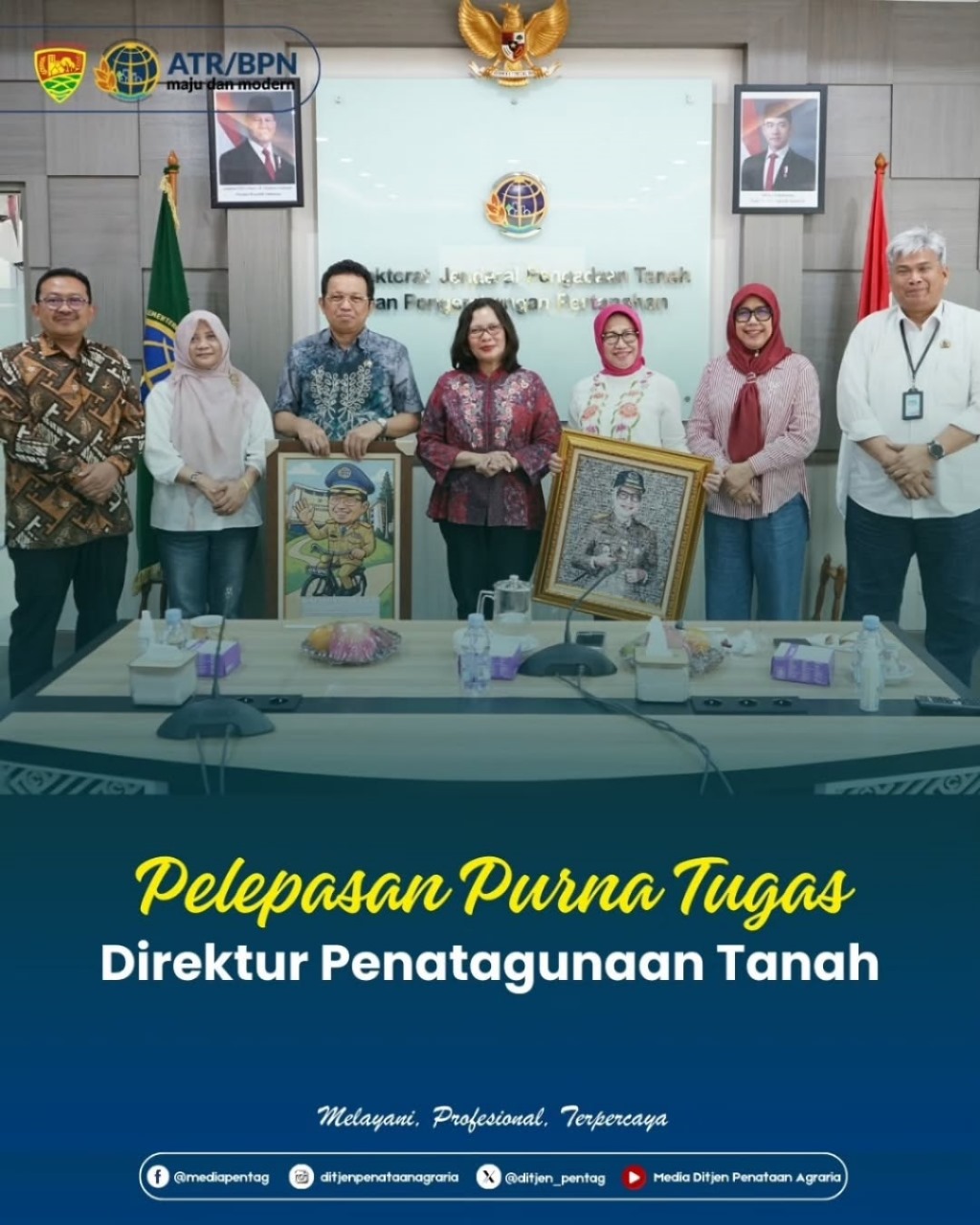 Direktorat Jenderal Penataan Agraria menyelenggarakan acara pelepasan purna tugas Direktur Penatagunaan Tanah, Sri Puspita Dewi