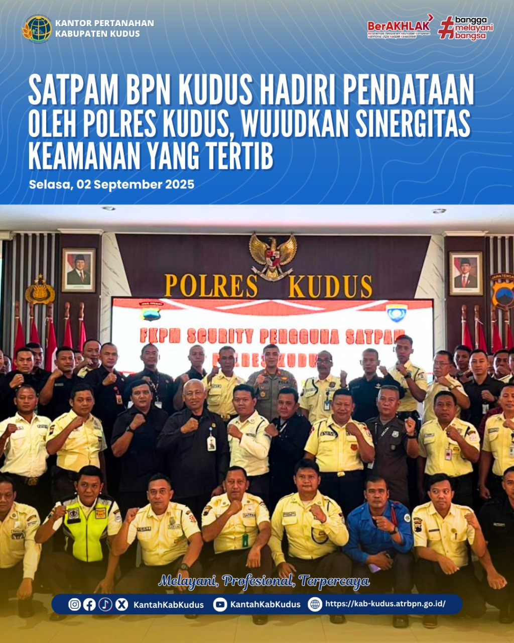 Kantah Kudus Hadiri Pendataan Anggota Satpam di Polres Kudus