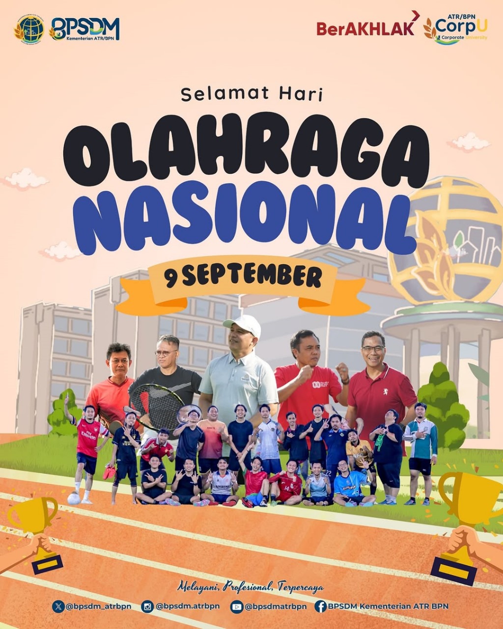 Segenap jajaran BPSDM Kementerian ATR/BPN Mengucapkan Selamat Hari Olahraga Nasional 2025