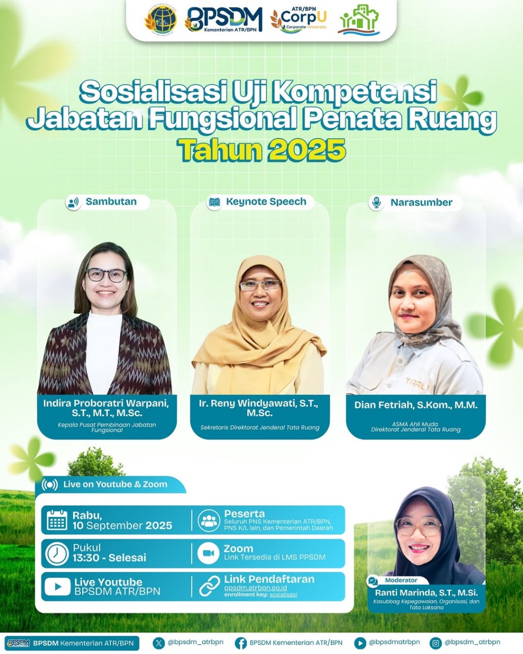 BPSDM Kementerian ATR/BPN Gelar Sosialisasi Uji Kompetensi Jabatan Fungsional Penata Ruang Tahun 2025