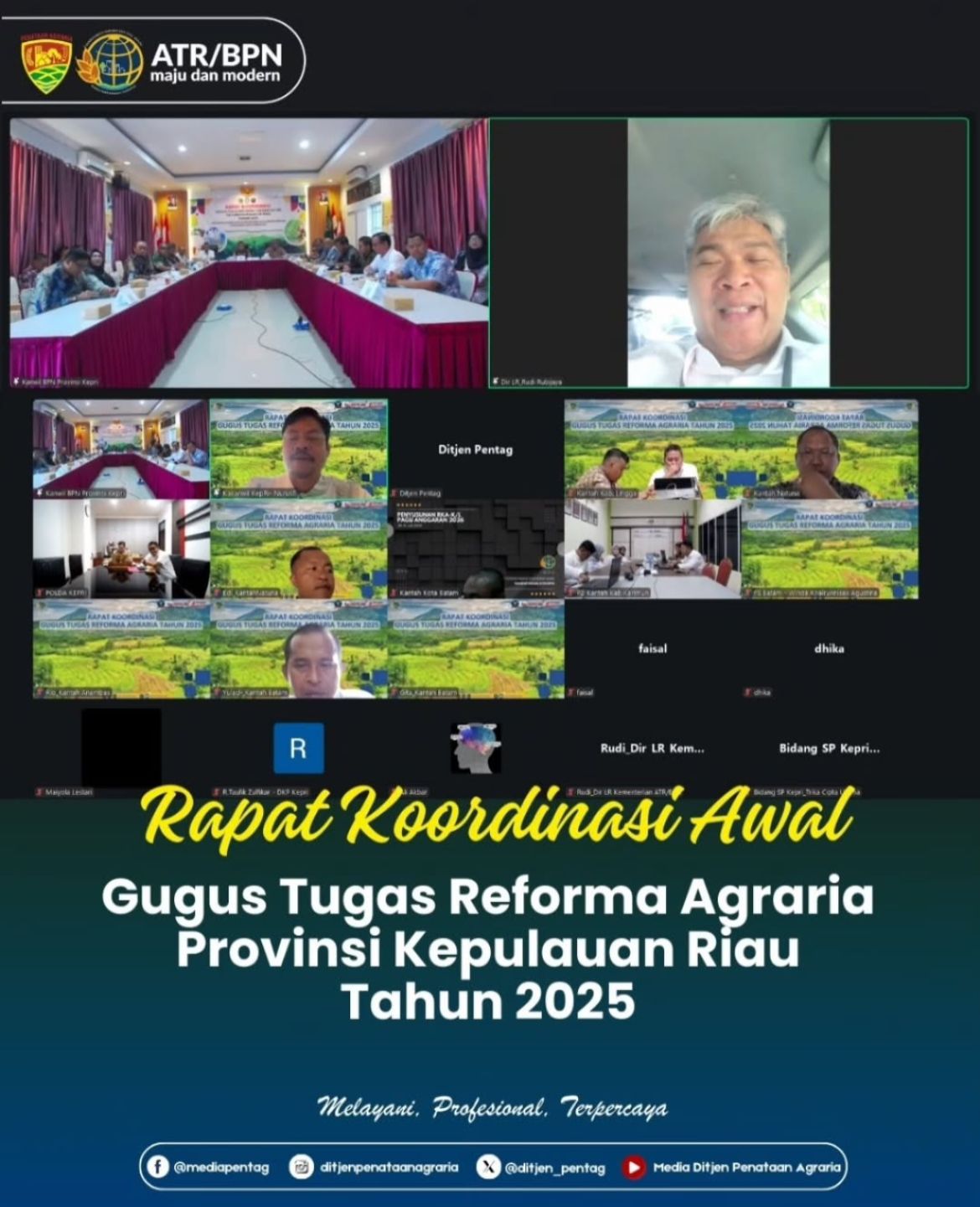 Rapat Koordinasi Awal Gugus Tugas Reforma Agraria Kepulauan Riau Tahun 2025