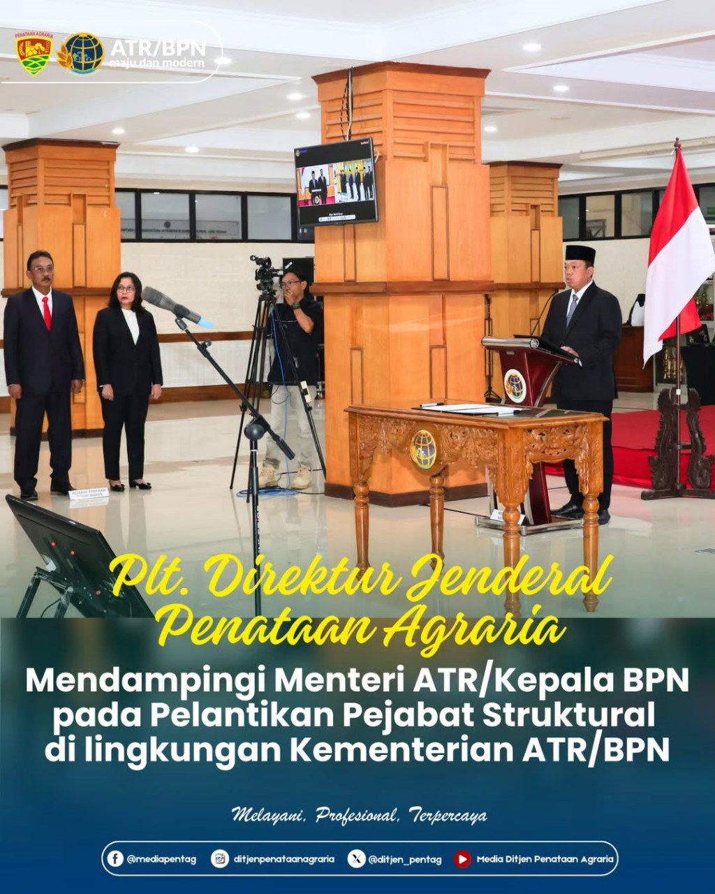 Plt. Direktur Jenderal Penataan Agraria, Embun Sari menghadiri pelantikan Pejabat Struktural di lingkungan Kementerian ATR/BPN