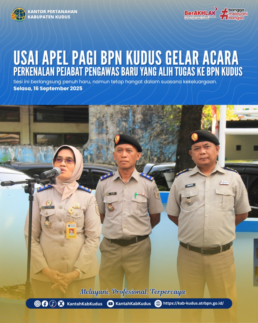 Kantor Pertanahan Kabupaten Kudus Gelar Perkenalan 3 Pejabat Pengawas Baru