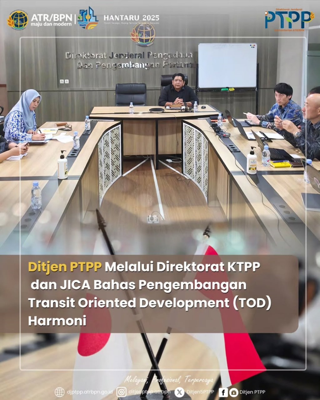 Ditjen PTPP) Kementerian ATR/BPN menggelar rapat koordinasi bersama Japan International Cooperation Agency (JICA) terkait pengembangan Kawasan Transit Oriented Development (TOD) Harmoni