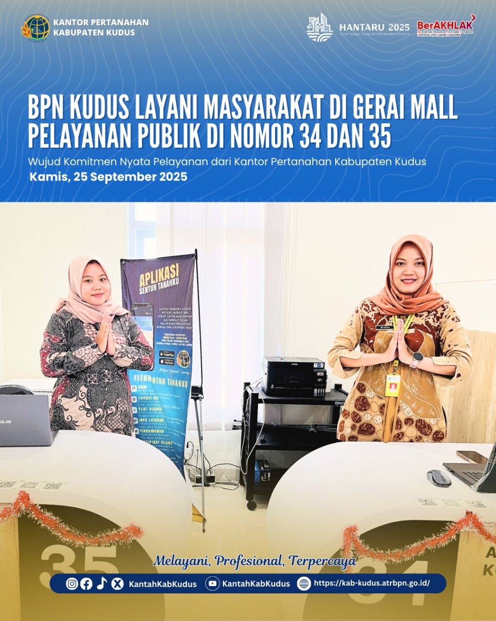 BPN Kudus Sigap layani masyarakat yang membutuhkan Informasi Pertanahan di Mall Pelayanan Publik Kudus
