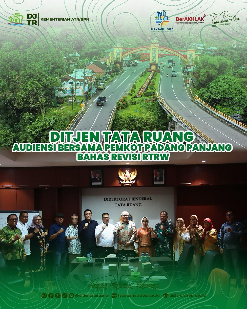 Direktorat Jenderal Tata Ruang mengadakan audiensi bersama Pemerintah Kota Padang Panjang Bahas Revisi RTRW