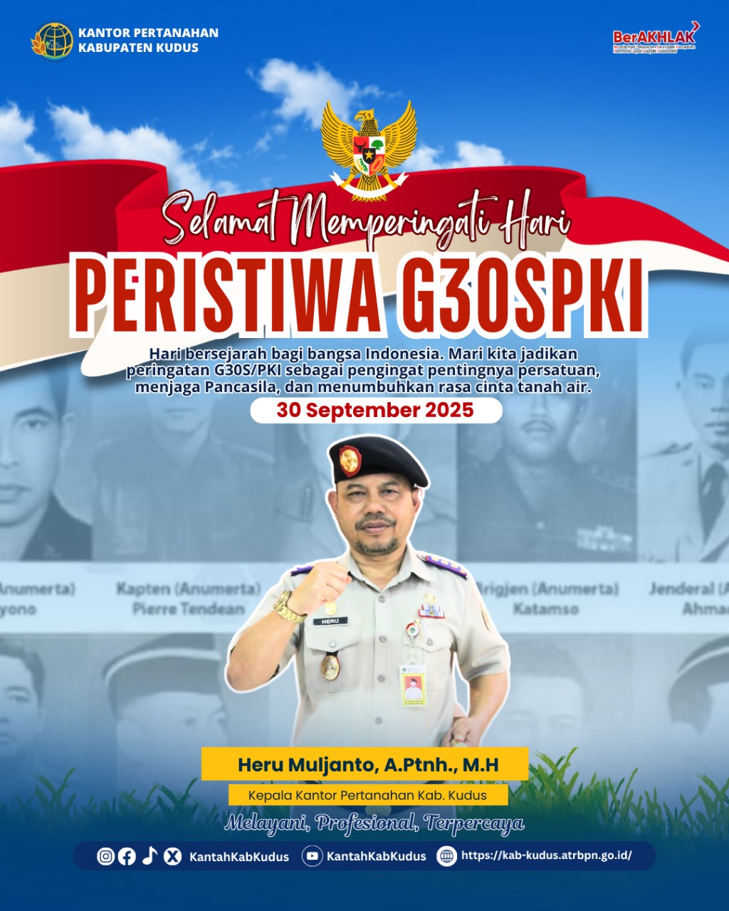 Kantor Pertanahan Kabupaten Kudus Mengucapkan Hari G30S/PKI Tahun 2025