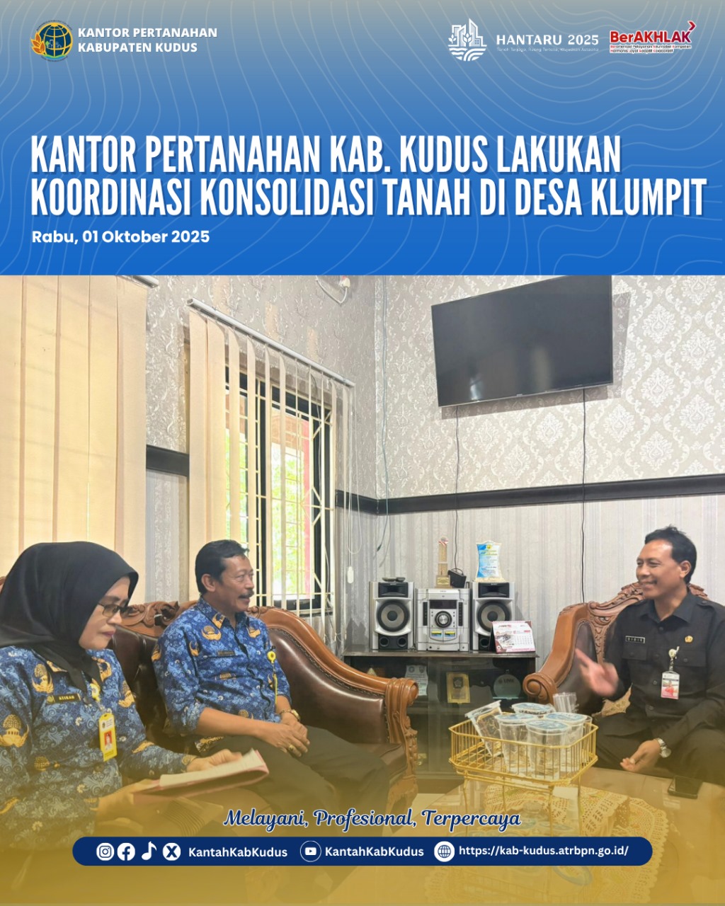 Kantor Pertanahan Kabupaten Kudus Lakukan Koordinasi Konsolidasi Tanah di Desa Klumpit
