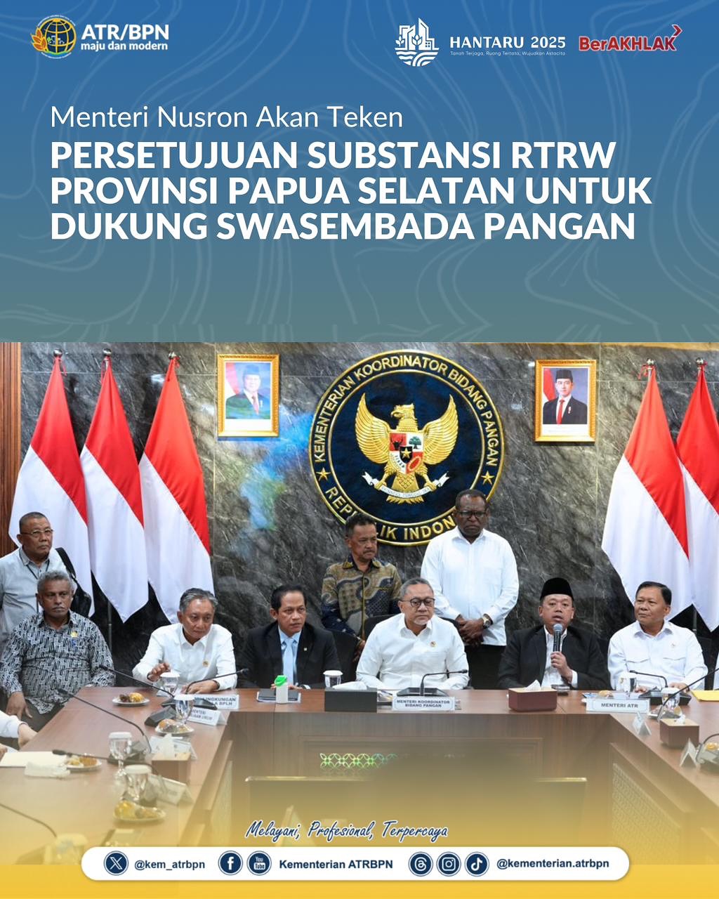 Persetujuan Substansi RTRW Provinsi Papua Selatan untuk Dukung Swasembada Pangan