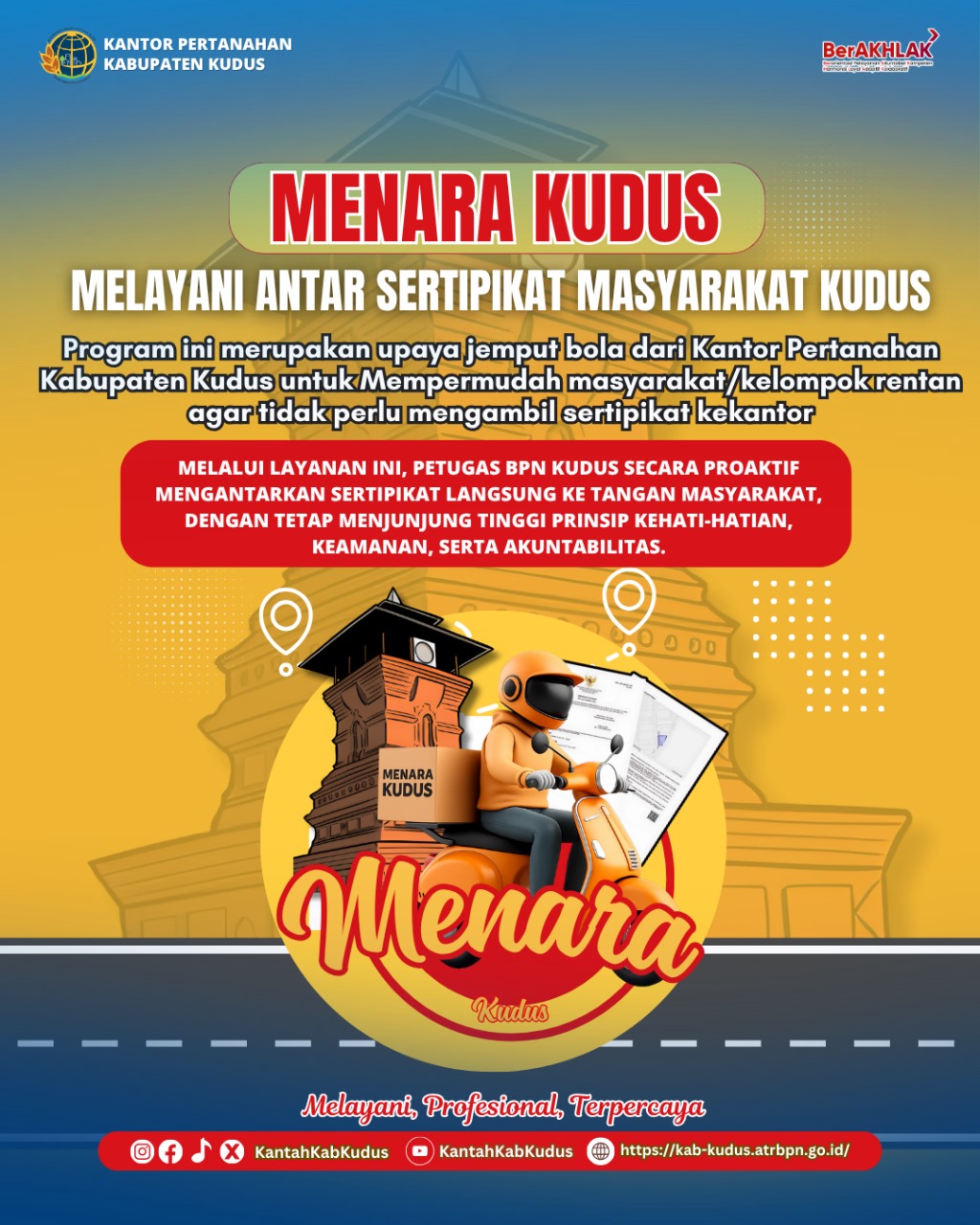 Inovasi Pertanahan – Melayani Antar Sertipikat Masyarakat Kudus