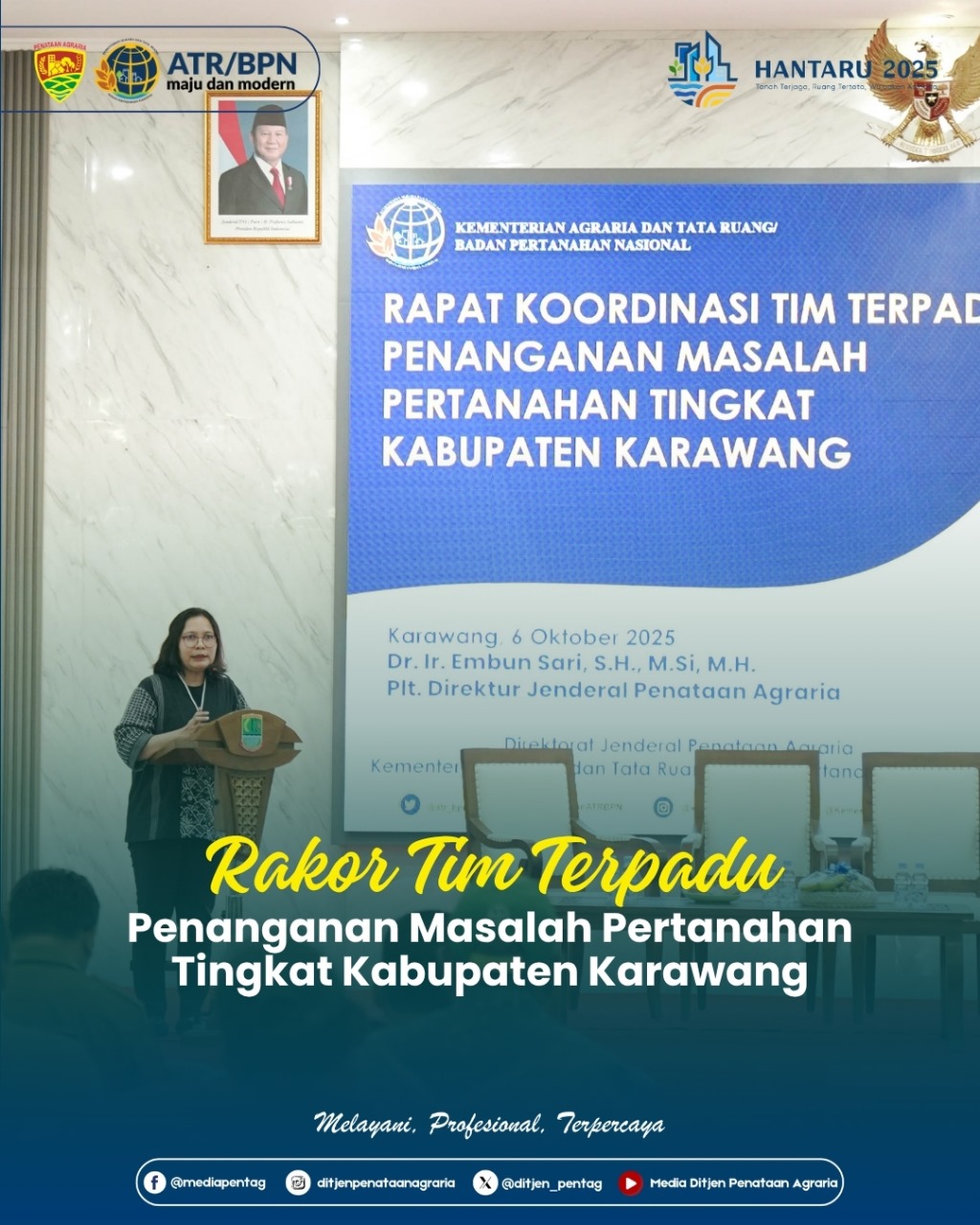 Rakor Tim Terpadu Penanganan Masalah Pertanahan Tingkat Kabupaten Karawang