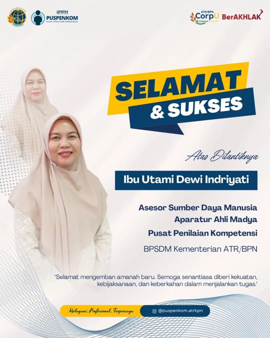 Pusat Penilaian Kompetensi Sambut Asesor Baru, Utami Dewi Indriyati, S.Psi.