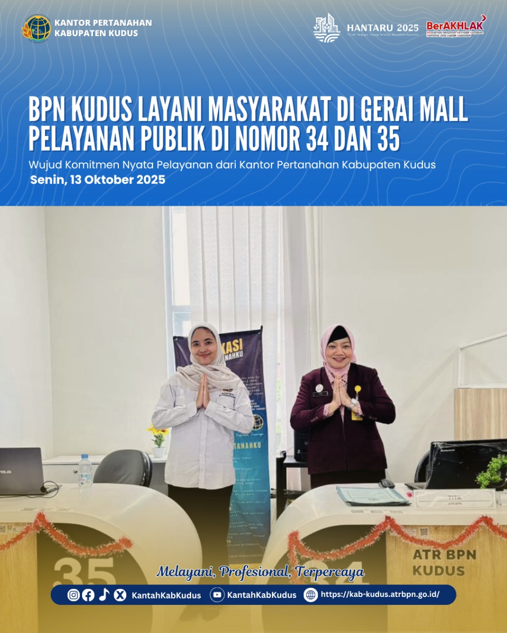 BPN Kudus Layani Masyarakat pada Gerai MPP Kudus Pada Senin 13 Oktober 2025