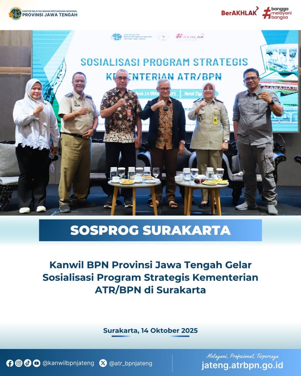 Kanwil BPN Provinsi Jawa Tengah Gelar Sosialisasi Program Strategis Kementerian ATR/BPN di Surakarta