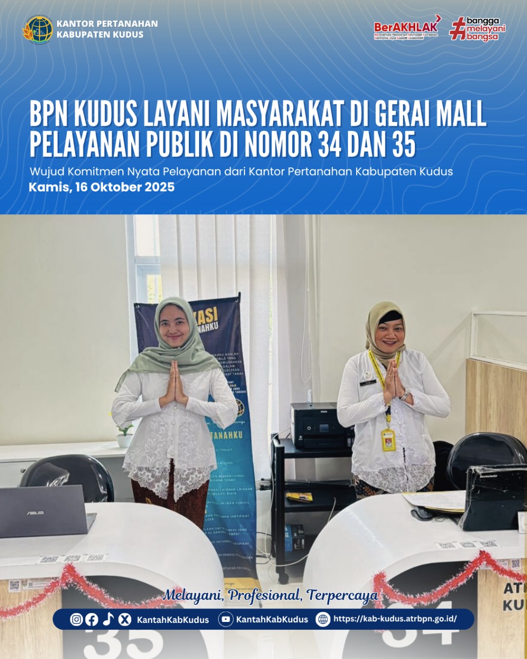 BPN Kudus Layani Masyarakat pada Gerai MPP Kudus Pada Kamis, 16 Oktober 2025