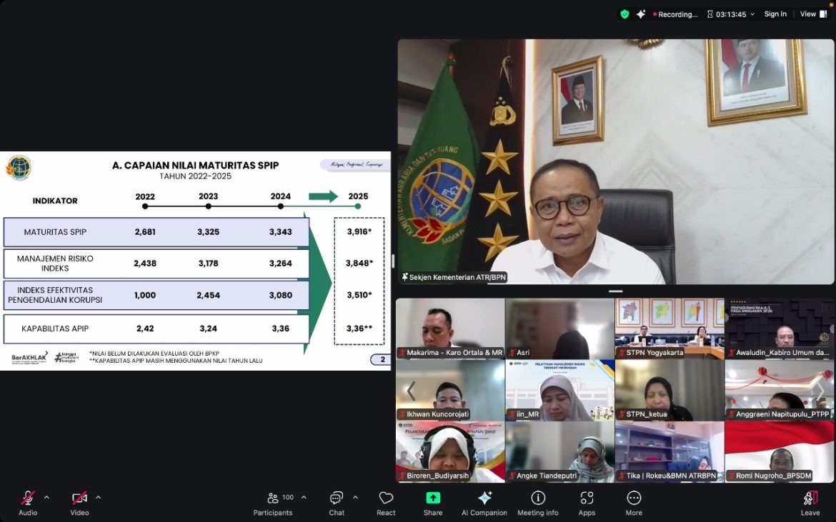 Sekjen Kementerian ATR/BPN Ingatkan Jajaran untuk Jalankan SPIP secara Kolaboratif