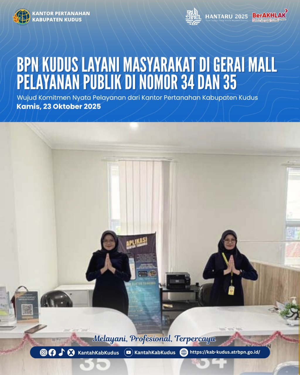 BPN Kudus Layani Masyarakat pada Gerai MPP Kudus Pada Kamis, 23 Oktober 2025
