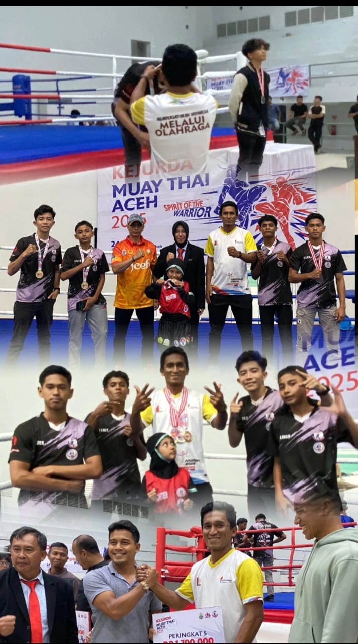 Raih 3 emas muaythai cabang NAGAN raya pada ajang Kejurda muaythai Aceh tahun 2025