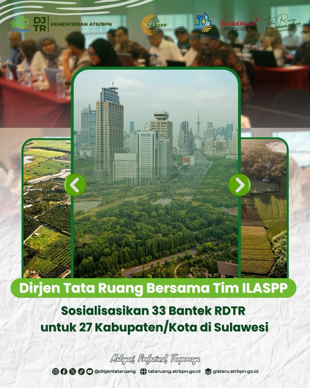Dirjen Tata Ruang Bersama Tim ILASPP Sosialisasikan 33 Bantek RDTR untuk 27 Kabupaten/Kota di Sulawesi