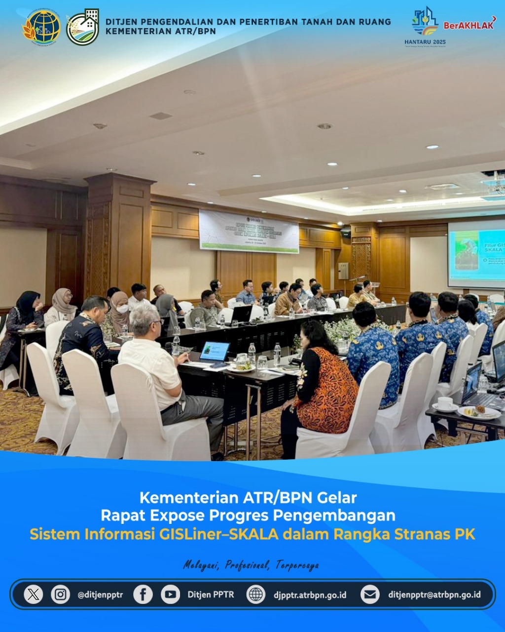 Kementerian ATR/BPN Gelar Rapat Exppoese Progres Pengembangan Sistem Informasi GISliner SKALA dalam Rangka Stranas PK