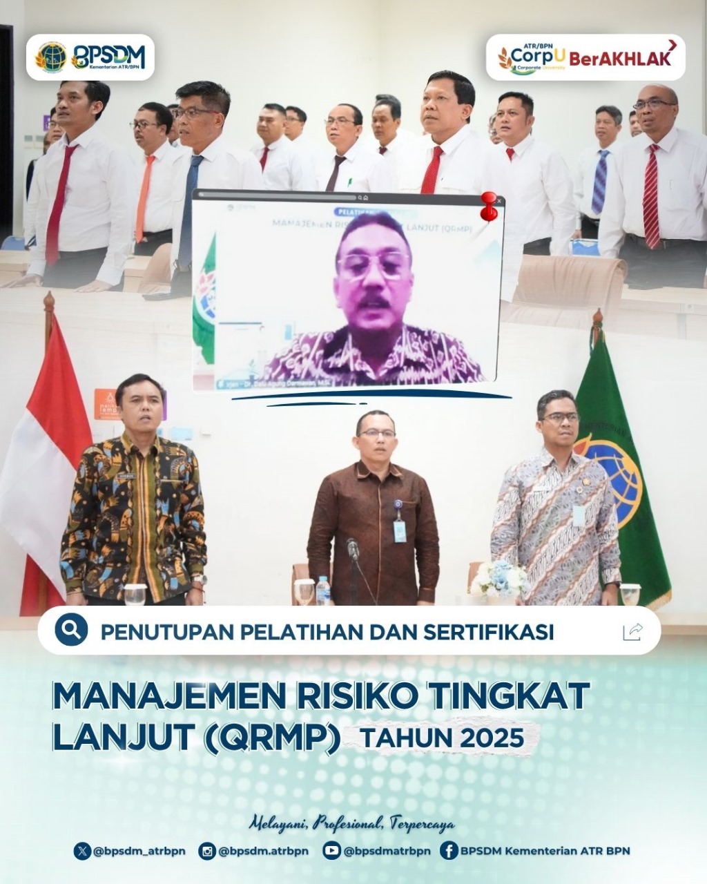 Penutupan Pelatihan dan Sertifikasi Manajemen Risiko Tingkat Lanjut (QRMP) Tahun 2025