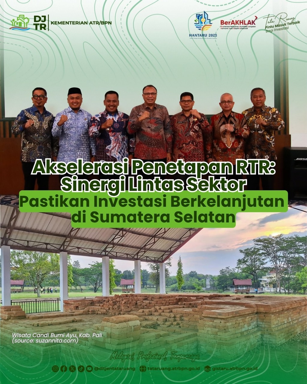 Akselerasi Penetapan RTR Sinergi Lintas Sektor Pastikan Investasi Berkelanjutan di Sumatera Selatan