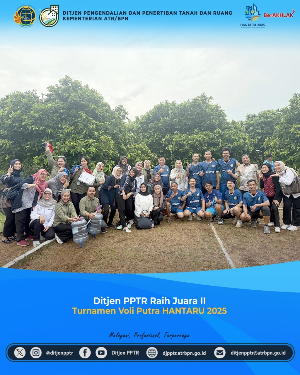 Ditjen PPTR Raih Juara II Turnamen Voli Putra HANTARU 2025