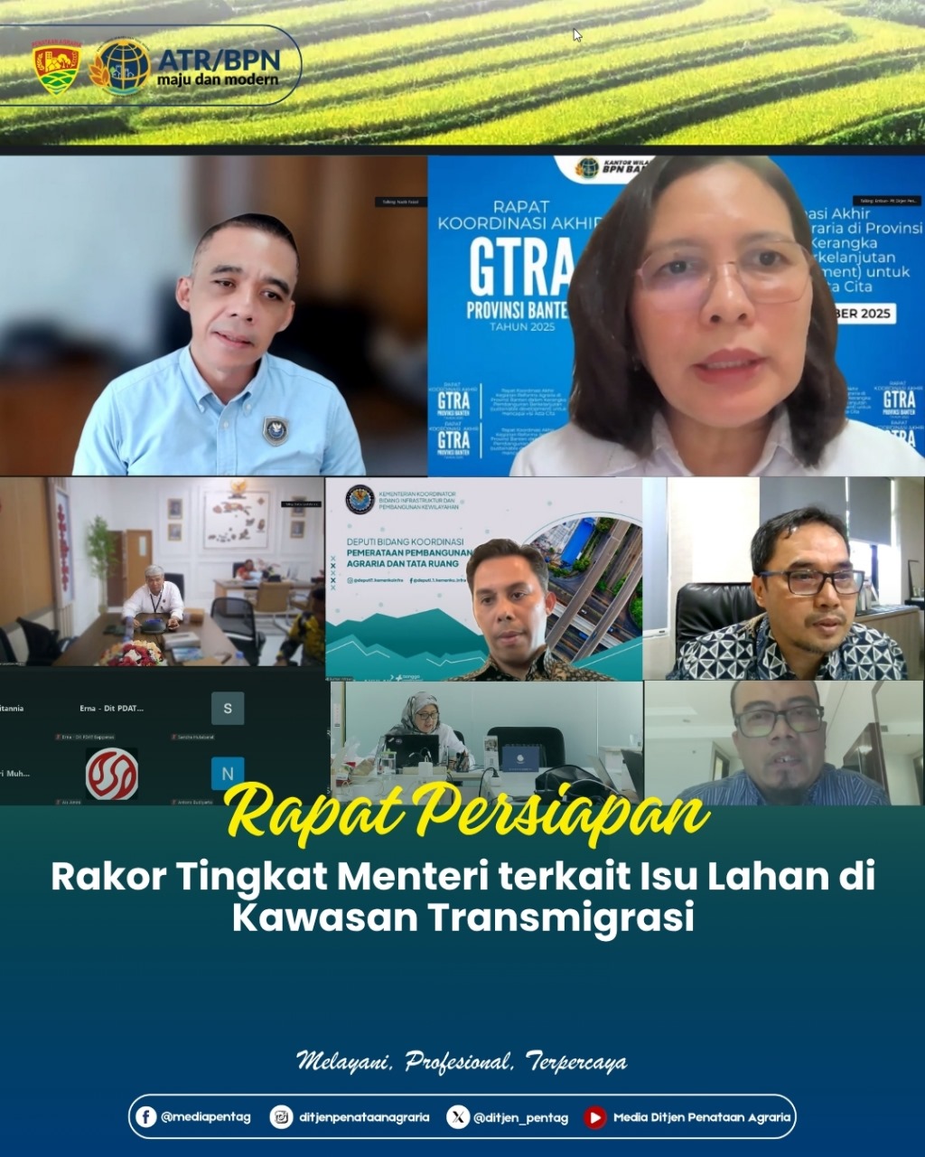 Rapat Persiapan Rakor Tingkat Menteri terkait ISU Lahan di Kawasan Transmigrasi