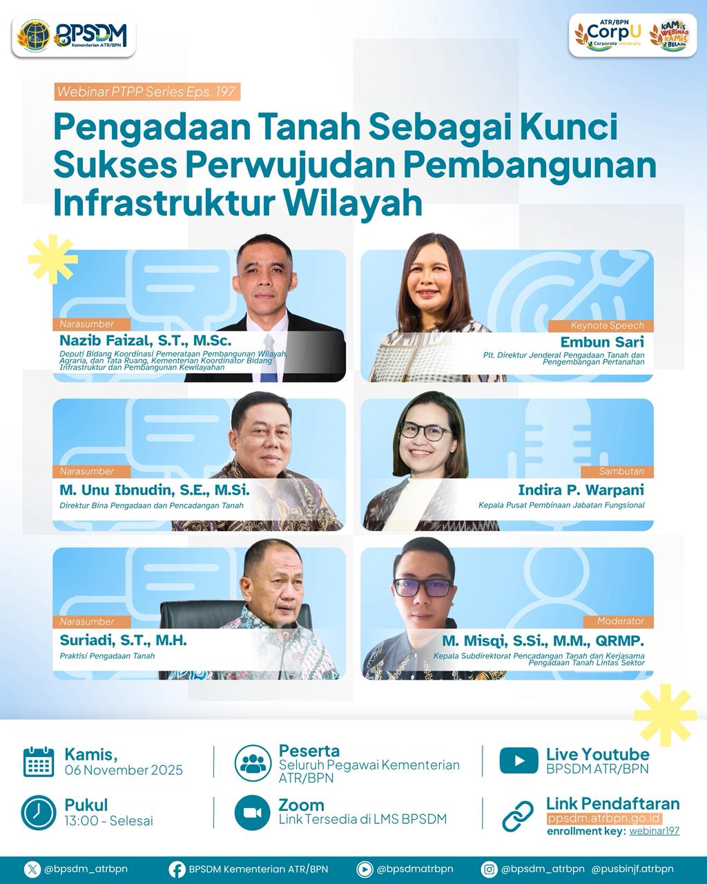 BPSDM ATR/BPN Gelar Webinar Kamis Belajar: Bahas Strategi Pengadaan Tanah untuk Pembangunan Infrastruktur Wilayah