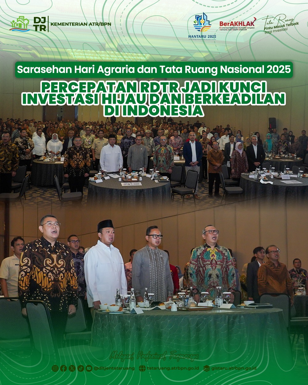 Sarasehan Hari Agraria dan Tata Ruang Nasional 2025, Percepatan RDTR Jadi Kunci Investasi Hijau dan Berkeadilan di Indonesia