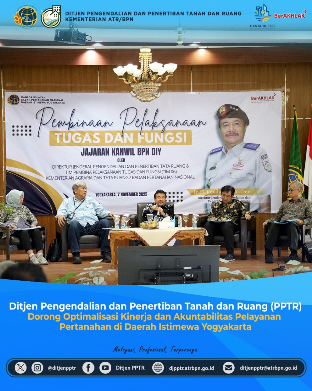 Ditjen Pengendalian dan Penertiban Tanah dan Ruang (PPTR) Dorong Optimalisasi Kinerja dan Akuntabilitas Pelayanan Pertanahan di Daerah Istimewa Yogyakarta