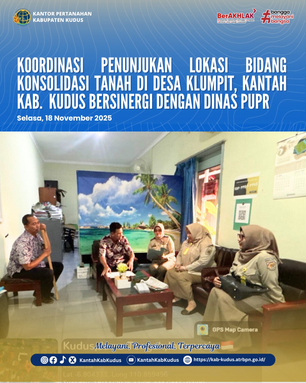 Koordinasi Penunjukan Lokasi Bidang Konsolidasi Tanah di Desa Klumpit, Kantah Kudus Bersinergi dengan Dinas PUPR