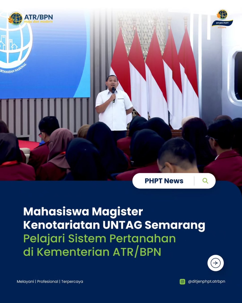 Mahasiswa Magister Kenotariatan UNTAG Semarang Pelajari Sistem Pertanahan di Kementerian ATR/BPN