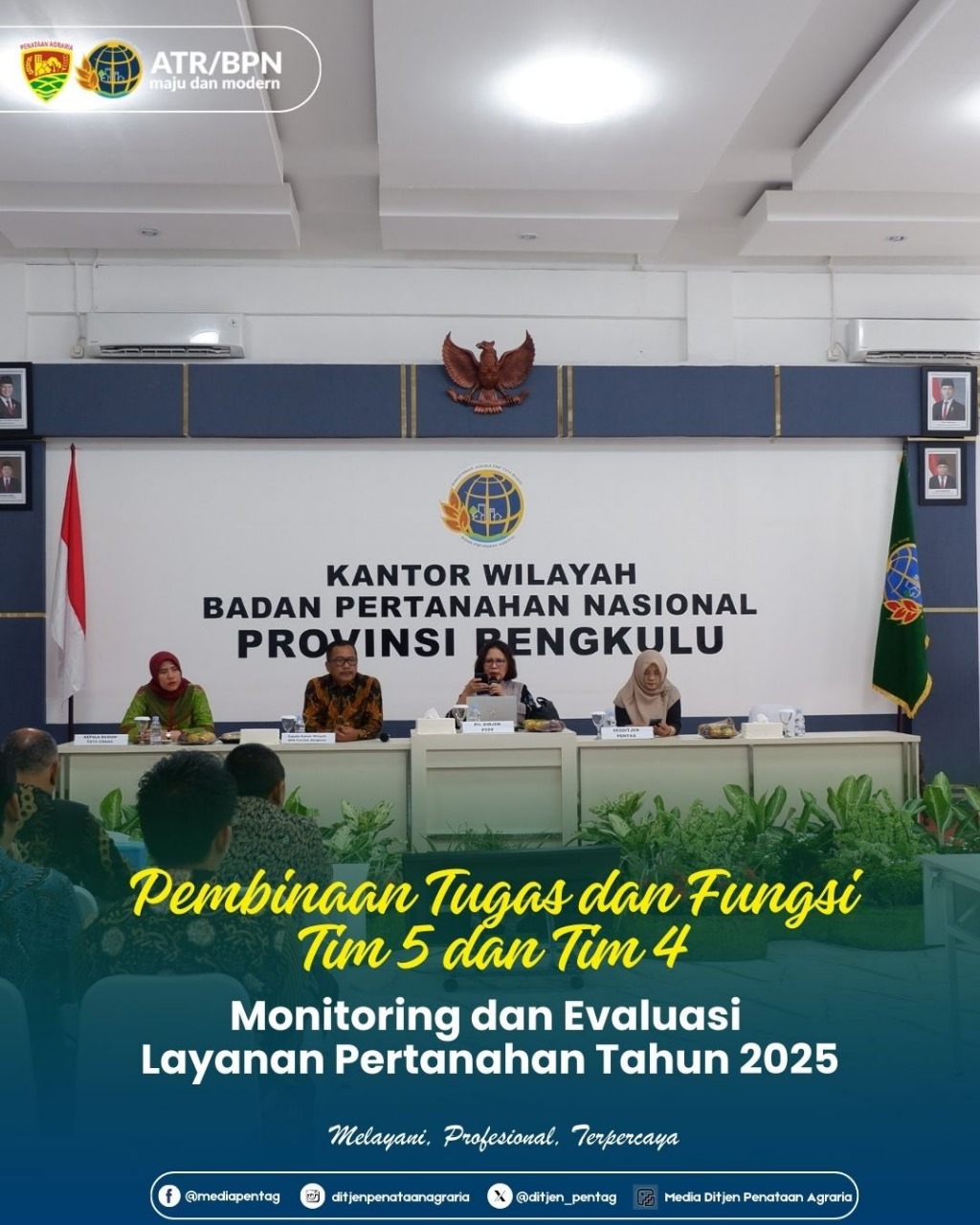 Pembinaan Tugas dan Fungsi TIM 5 dan TIM 4 Monitoring dan Evaluasi Layanan Pertanahan Tahun 2025