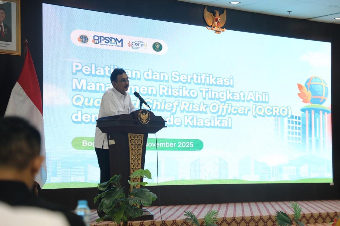 Sertifikasi Manajemen Risiko, Sekjen Kementerian ATR/BPN Tekankan Pentingnya Pengambilan Keputusan Berbasis Risiko bagi Pimpinan