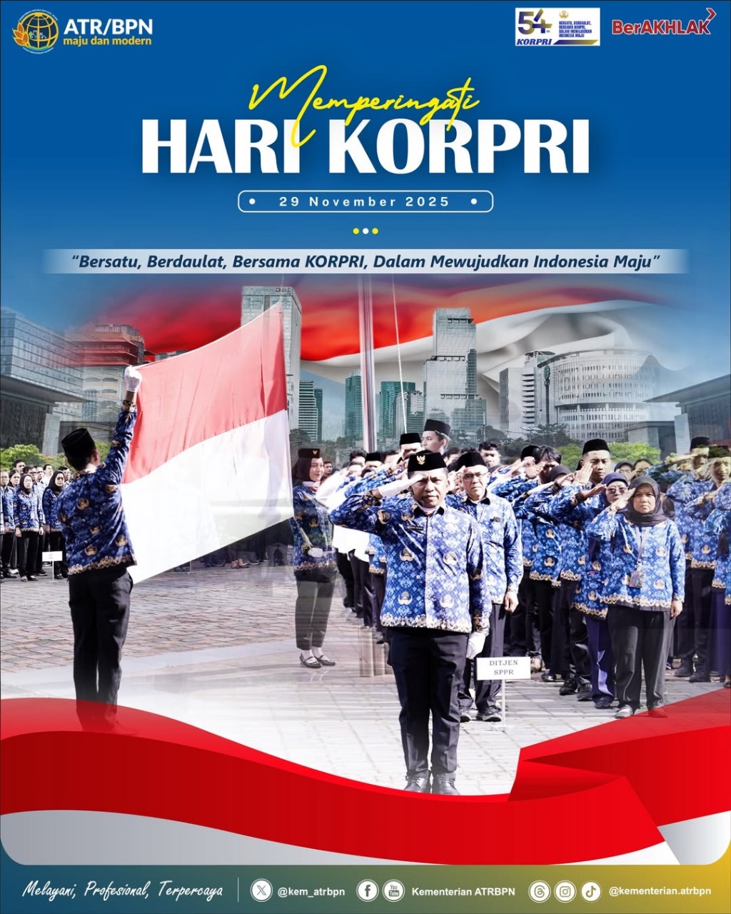 Kementerian ATR/BPN Mengucapkan Selamat HUT ke-54 KORPRI