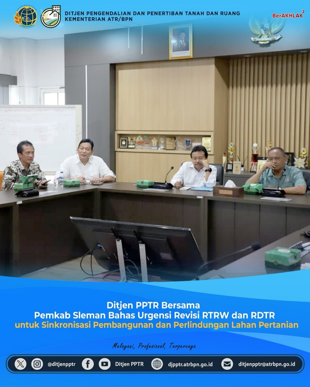 Ditjen PPTR Bersama Pemkab Sleman Bahas Urgensi Revisi RTRW dan RDTR untuk Sinkronisasi Pembangunan dan Perlindungan Lahan Pertanian