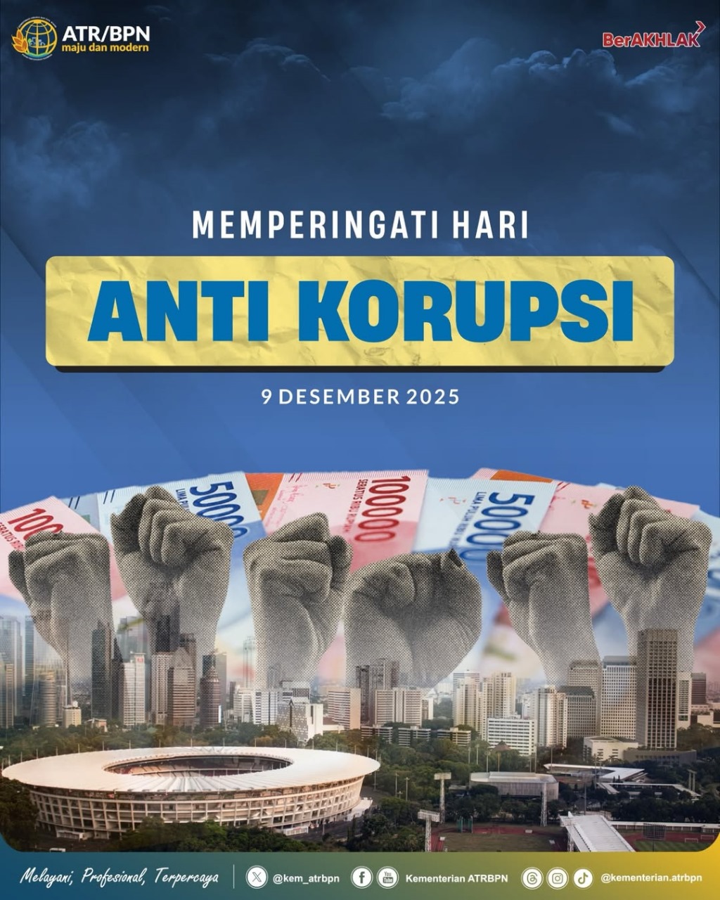 Kementerian ATR/BPN Ajak Seluruh Insan Pertanahan Peringati Hari Anti Korupsi Sedunia 2025
