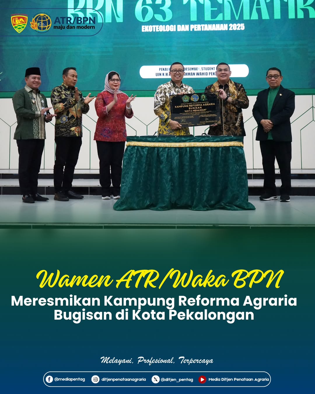 Wamen ATR/Waka BPN Meresmikan Kampung Reforma Agraria Bugisan di Kota Pekalongan