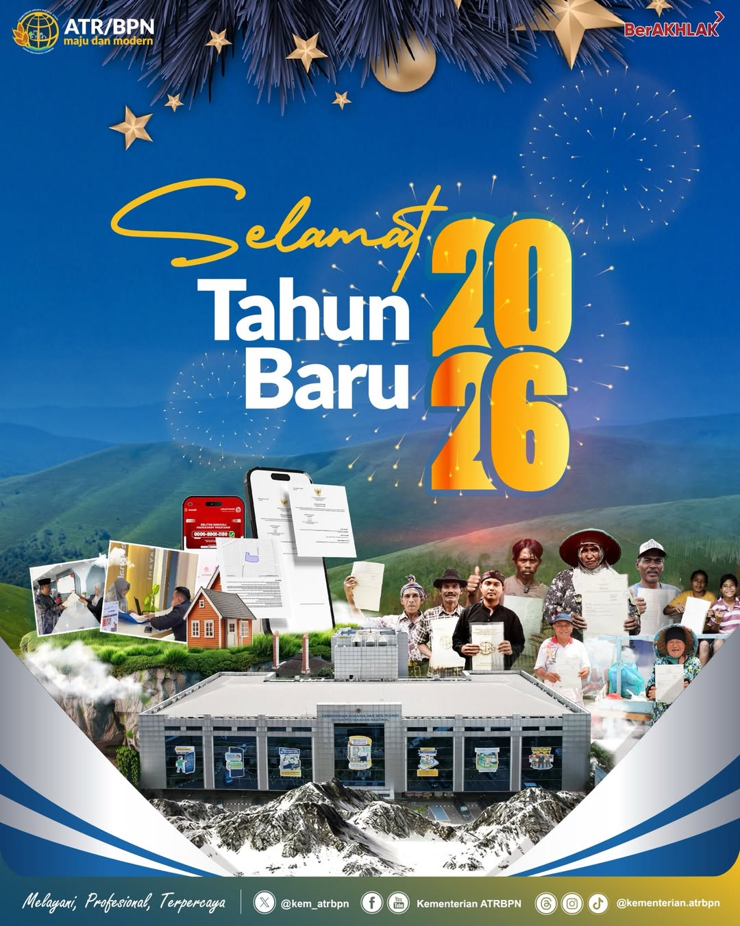 Kementerian ATR/BPN Sampaikan Ucapan Selamat Tahun Baru 2026